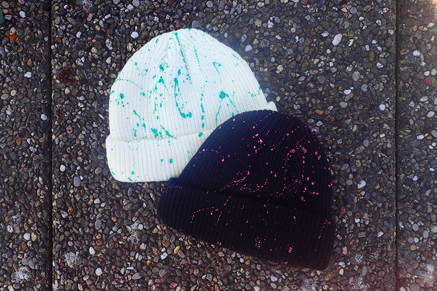 Aa beanies with dripping paint by Akira.