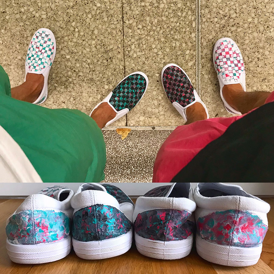 slip on shoes handpainted by Akira. version 02