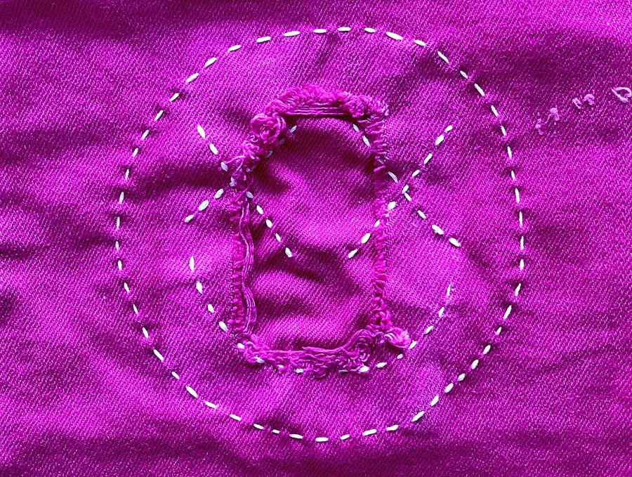 Dyed and hand stiched shorts and overall. Inspired by the Carole and Tuesday anime on Netflix, directed by Shinichirō Watanabe and produces by studio Bones.